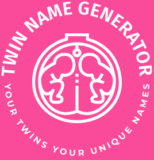 a pink logo with white text