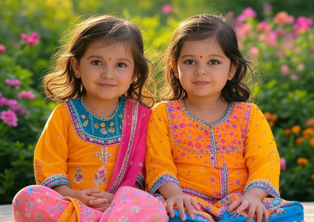 indian twin girls