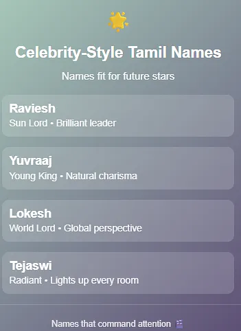 1500 Tamil Baby Boys Names [First Time on Internet]