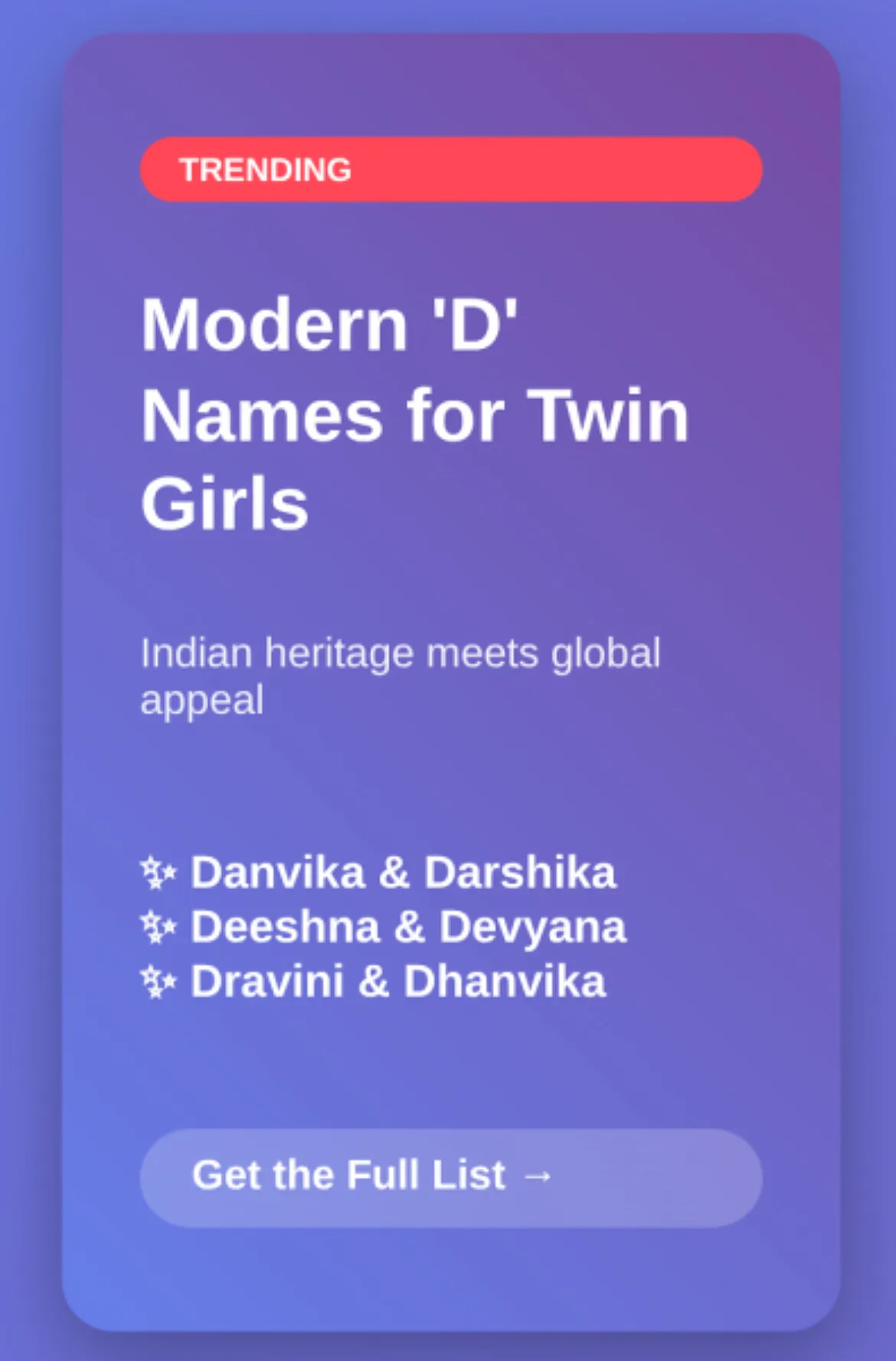 1500 Indian Twin Girl Names Starting with D [1st Time on Internet]